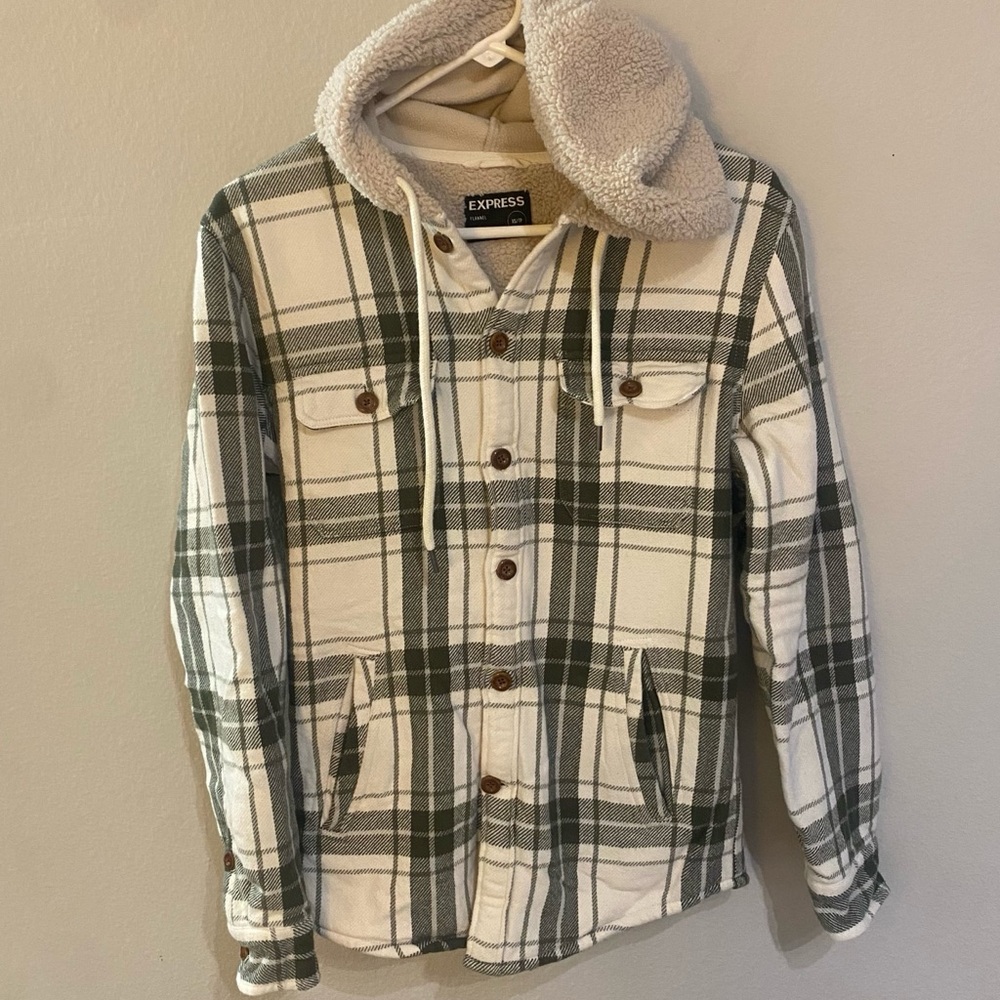 EXPRESS SHEPRA FLANNEL 100% COTTON HOODED JACKET